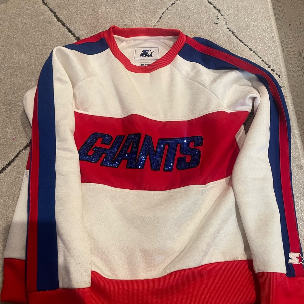 GIANTS Sparkle Pullover Starter Sweater
